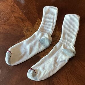 White and Gray Crew Socks